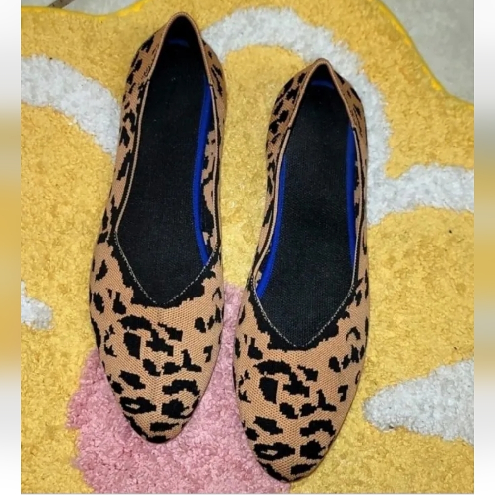 Woven fabric animal print flats like rothys style slip on modern